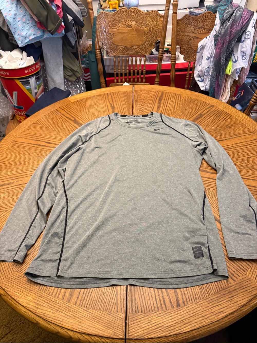 Nike Men’s Long-Sleeve Gray Performance Shirt